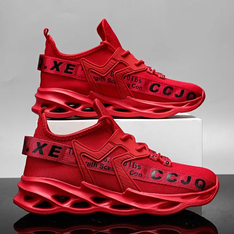 

MAEDEF 2024 Мужские кроссовки для бега Легкая спортивная обувь Классическая сетчатая дышащая повседневная обувь Мужские модные мокасины Кроссовки 37 красный