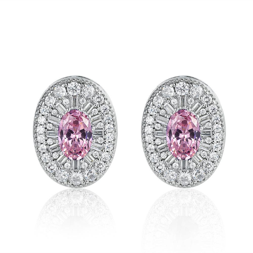 New European and American style luxury colored treasure stud earrings, high-end exaggerated party atmosphere earrings set