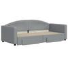 VidaXL Daybed with Trundle and Drawers Light Grey 90x190 Cm Fabric 3197234