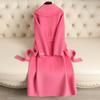 Autumn and Winter New Double-sided Wool Coat Women's Lace-up Slim-fit Light Luxury High-end Woolen Coat Women