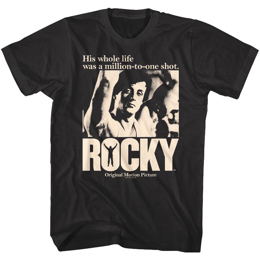 Rocky Balboa Million to One Shot Men s T-shirt Boxing Sport Movie Merch Vintage Unisex T-Shirt S