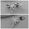 Three Dimensional Coconut Tree Brooch Cufflinks Creative Personality Simple Versatile Cutting Accessories Jewelry