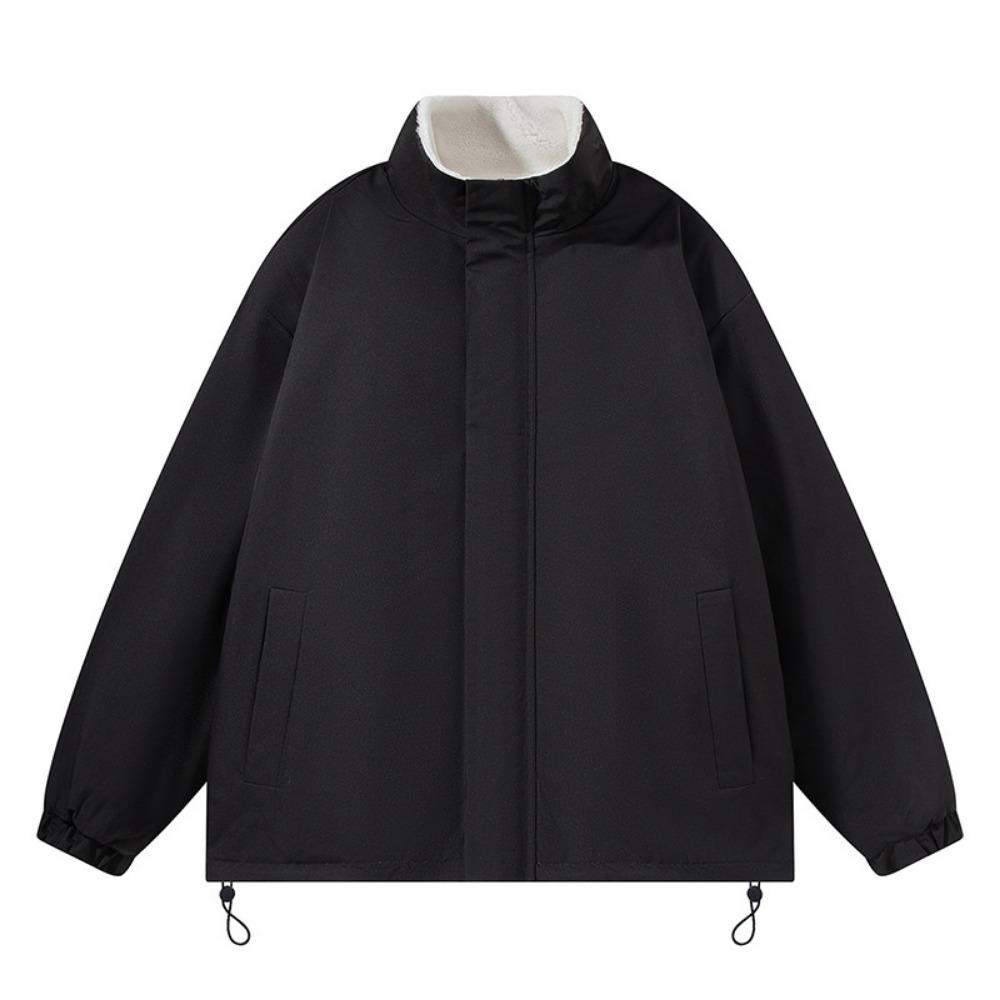 Winter new fashion versatile velvet windproof waterproof cotton-padded clothes men's casual jacket