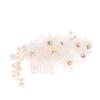 Bridal Wedding Handmade Headwear Flower White and Red Two-Color Hair Accessories Comb Dress