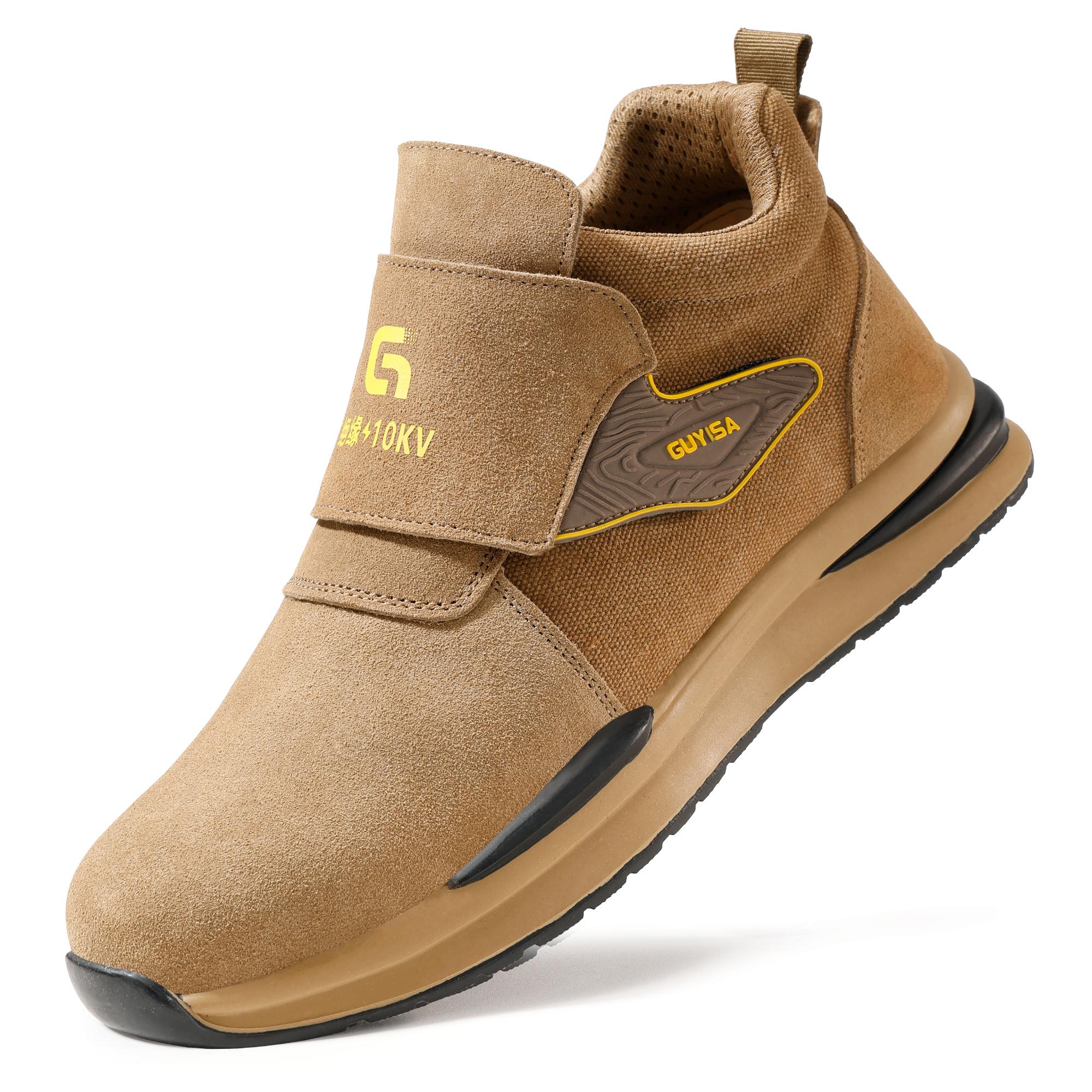 

Fashion Insulated Shoes 10kv Electrical Shoes Anti Scalding Welding Shoes Anti-smash Work Safety Boots Men Anti Puncture Suede Boots 37 хаки