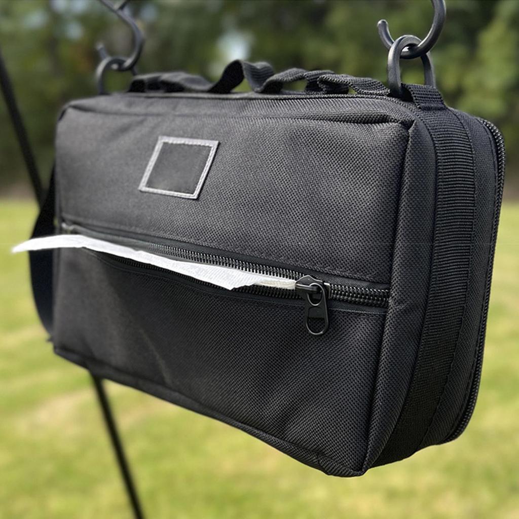 Camp Kitchen Storage Bag Multi-Pockets Paper Towel Holder Waterproof BBQ Cooking Tool Forks Spoons Caddy For Travel Picnic