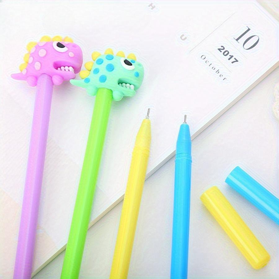 1Pc 0.5mm Cute Pen Creative Dinosaur Shape Gel Pen Cartoon Tyrannosaurus Water-based Signature Pen Learning Office Stationery