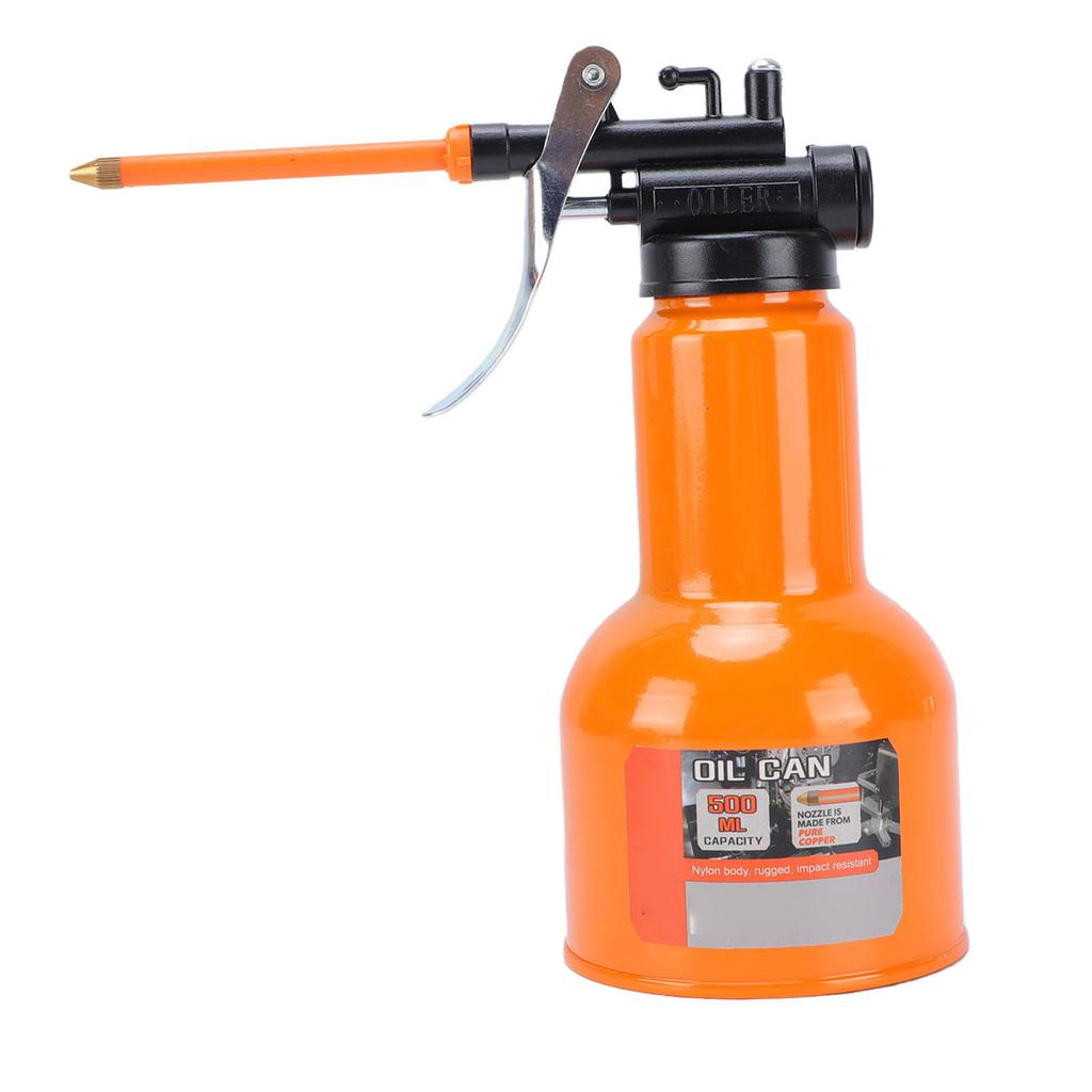 Pump Oiler Can 500ML Manual High Pressure Oil Can with Straight Spout for Car Motorcycle Factory Machinery Maintenance