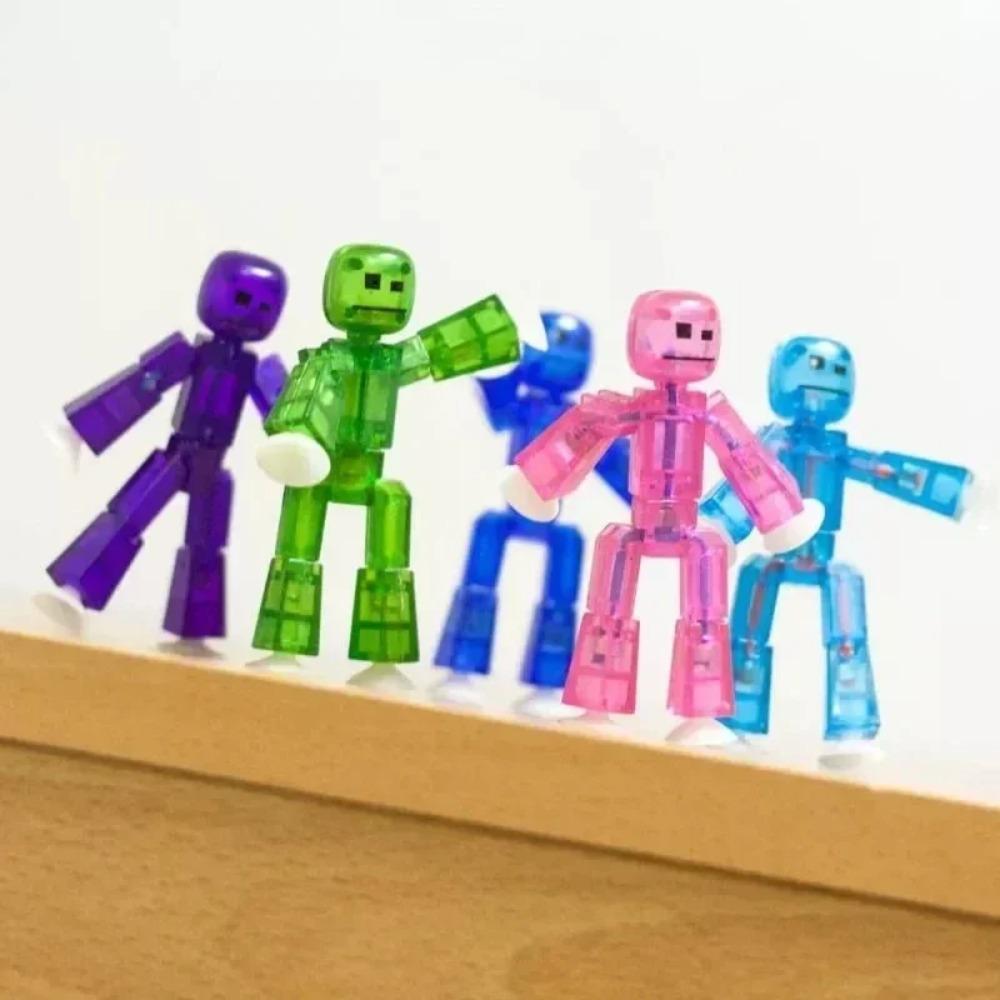 5-10 Piezas Color Aleatorio Stikbot Juguetes de Animación de Pantalla Muñecos de Shed con Ventosa DIY Creativo Robot Pegajoso Película de Animación Juguetes StikBot