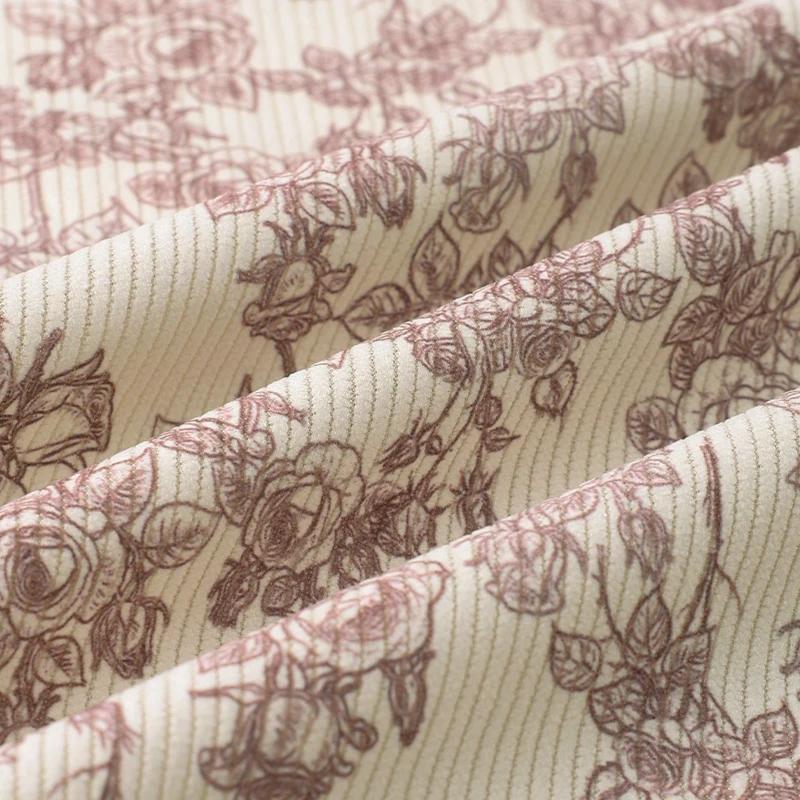 Corduroy Fabric Printed Stripe For Sewing Garment Shirts Romper Dress Jackets Sofa Throw Pillow DIY Clothes Cloth 0.5/1/2 Yard