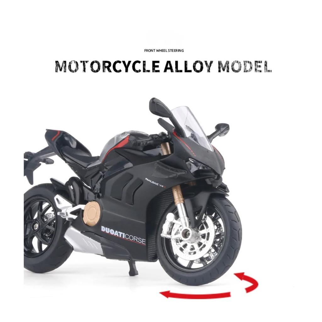 1/12 Ducati V4S Panigale Diecast Motorradmodell Spielzeug Replika mit Ton & Licht Geburtstagsgeschenk Weihnachtsgeschenk Sammlung Motorrad