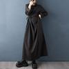 Langärmeliges Übergrößen-Baumwoll-Vintage-Neu in Kleider für Frauen Frühling Herbst lässiges lockeres Kleid