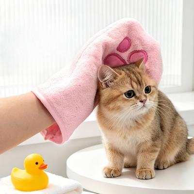 Pet Towel - Cat and Dog Bathing Absorbent Water Cleaning Quick-Drying Handheld Towel for Wiping Water Bathing Towel Set