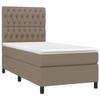 3141981 vidaXL Lit à sommier tapissier avec matelas Taupe 90x190 cm Tissu