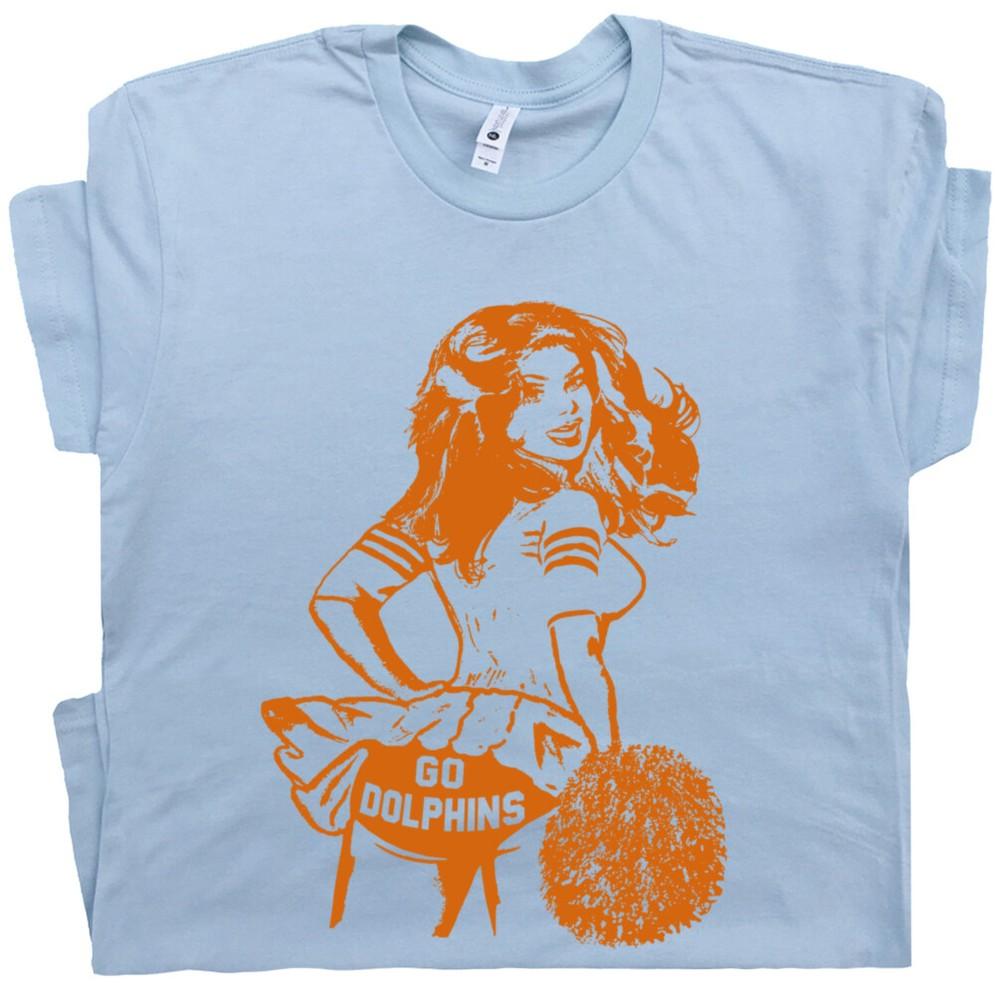 

Go Dolphins T Shirt Vintage Phins Shirt Football Cheerleader Retro Throwback Tee 4XL