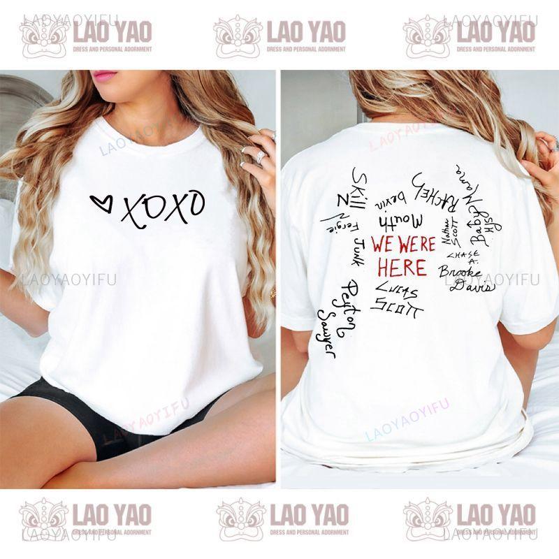 Gossip Girl Lipstick XOXO Logo T-shirt Unisex Stylish Casual Vintage Top Harajuku Summer Short Sleeve Crew Neck Shirt