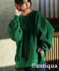 antiqua Side Rib Pullover Long Free Size Green Women's Sweatshirt, Sleeve, NA-00439, 30,