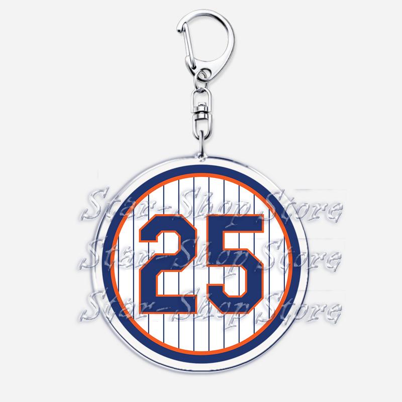 Popular Baseball Jersey Player Number Keychains for Accessories Bag New York Sports Keyrings Jewelry Friends Fans Gifts