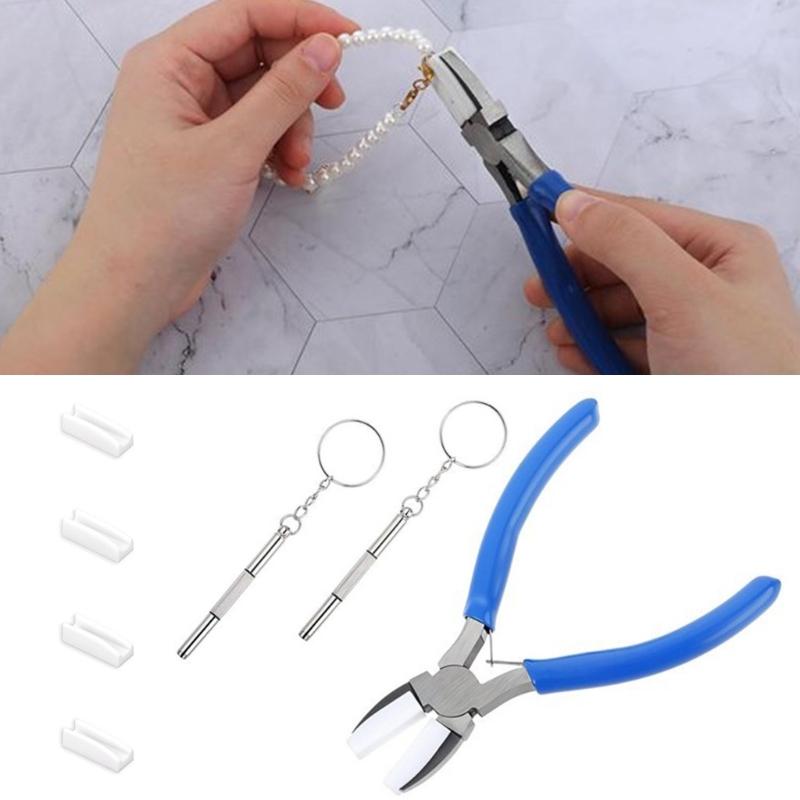 Jewelry Making Pliers Tool for Beading Looping Shaping Wire Carbon Steel Pliers Tool Soft Jaws Pliers Nylon Flat Pliers