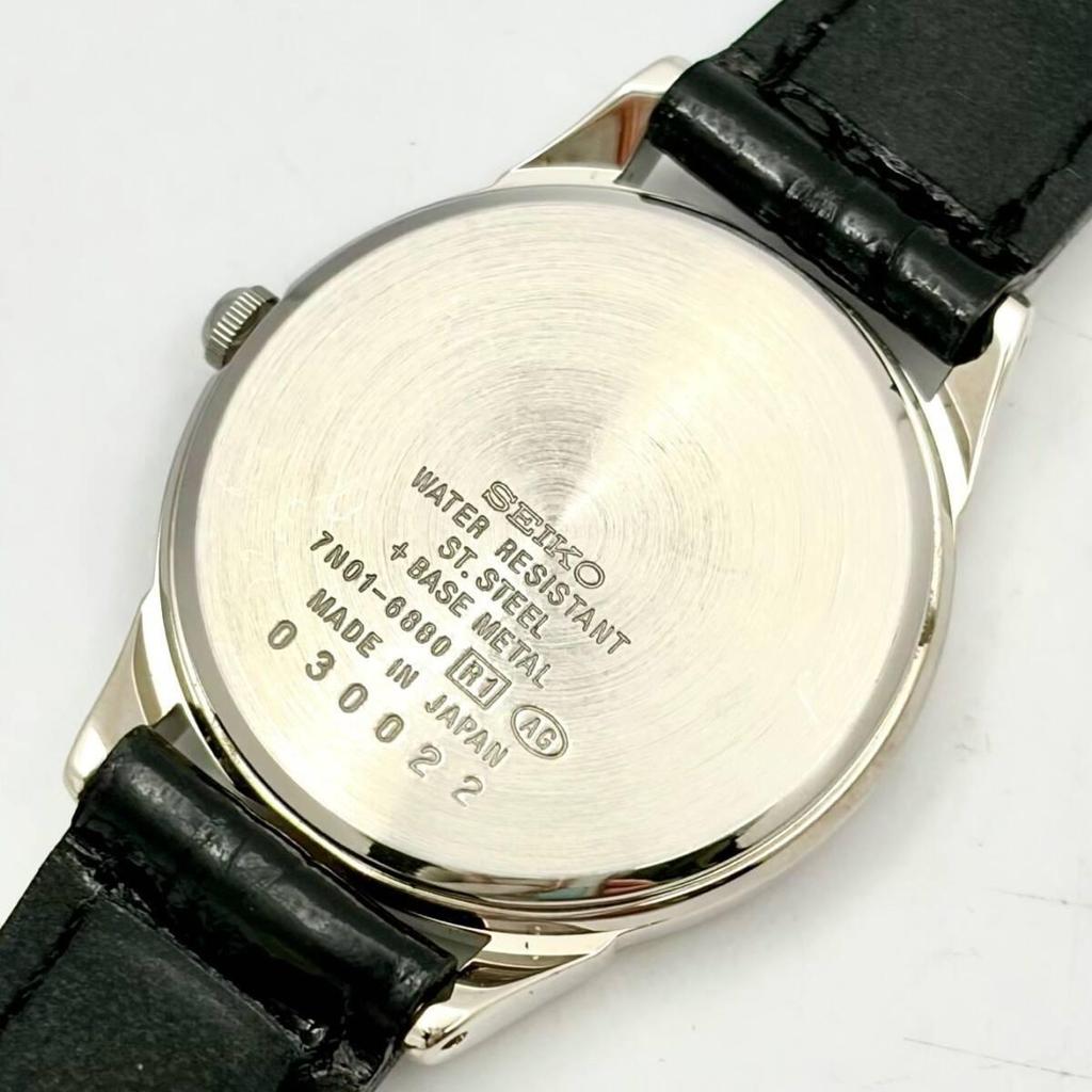 Used [New Battery] SEIKO Ladies Watch Silver 7N01-6880 030022 New Belt