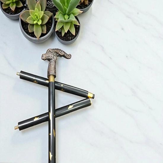 91.44 Cm Dragon Head Walking Cane Handcrafted Wood Cane with Bronze Handle Gift for Him, Her, Father, Mother, Grandmother, Grandfather