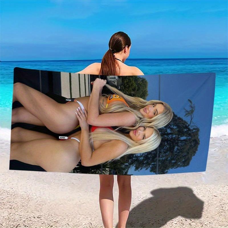 1PC Modern Summer Rectangular Beach Towel Quick-Dry Absorbent for Travel, Beach, Camping, Bathroom, Family Party