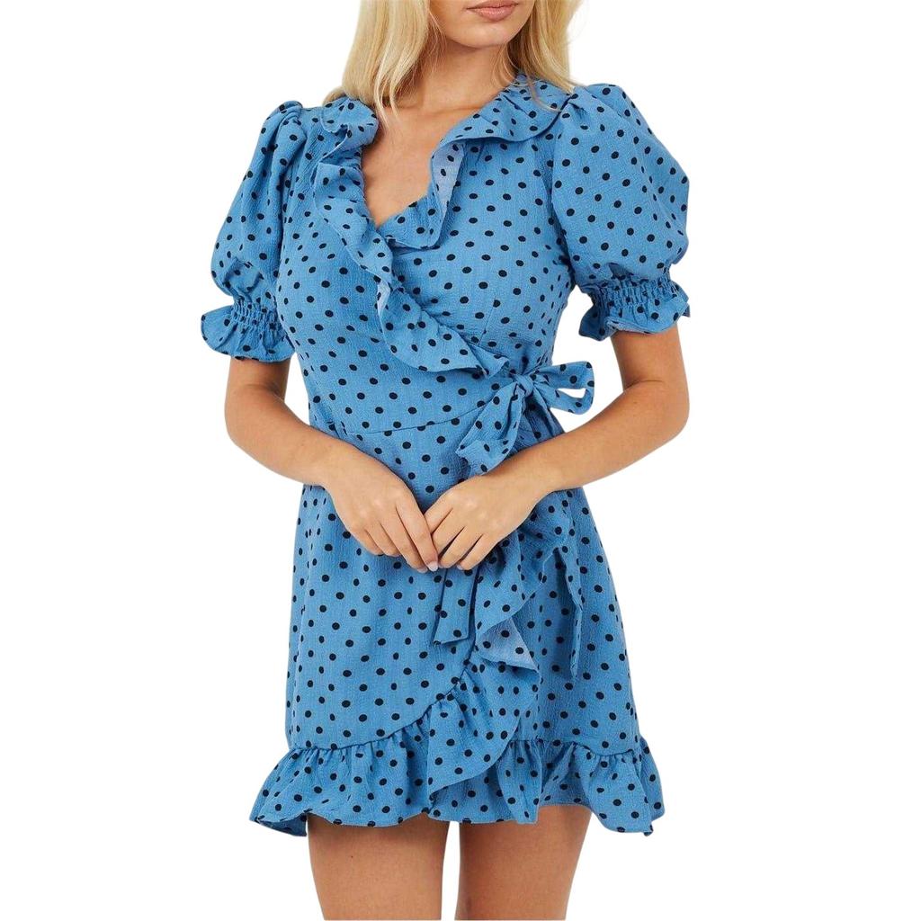 BRAVE SOUL Womens/Ladies Polka Dot V Neck Wrap Dress