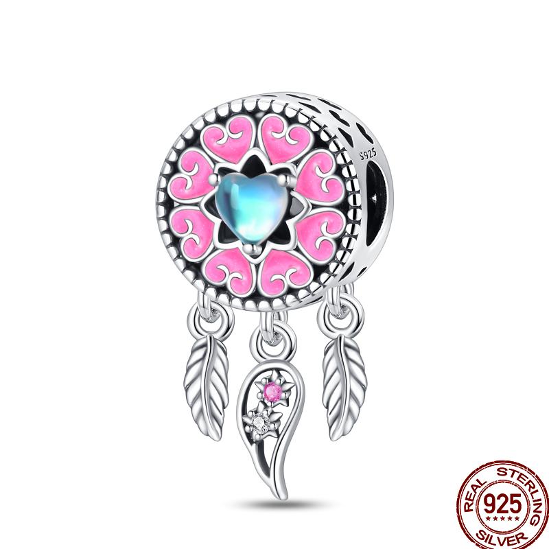 Frühlings-Charm Kupfer Vierblättriges Kleeblatt Schmetterling Libelle Anhänger Perlen Geeignet Für 3Mm Original Armband DIY