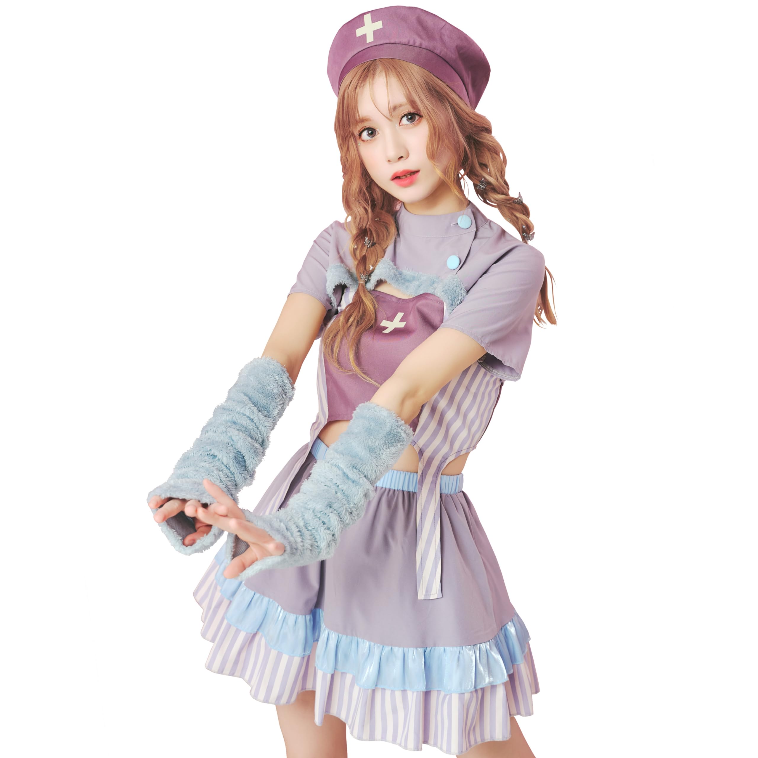 

Clearstone Trick Pix Cosplay Halloween Nurse Costume for Purple Women,
