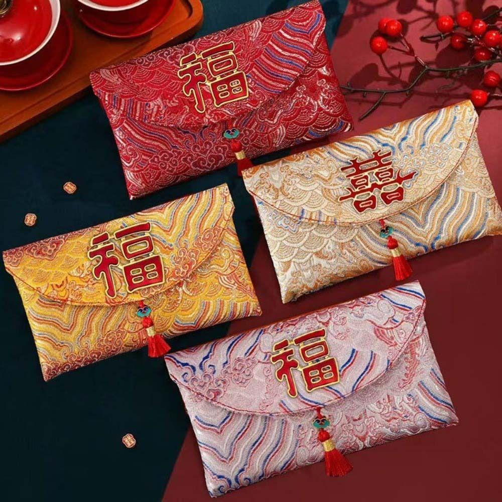 Cloth Wedding Money Pocket Chinese Style Red Packet HongBao New Year Red Envelope  Spring Festival