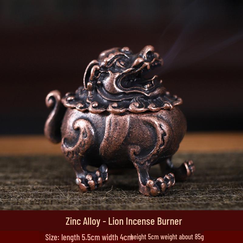Auspicious Cloud Mini Copper Incense Burner for Indoor Aromatherapy