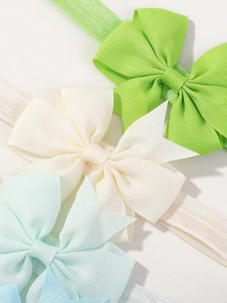 12pcs/set Colorful Ribbon Bows Headbands for Baby Girls Neborn Stretch Wide Elastic Hair Bands Pinwheel Headwras Kids Headwear
