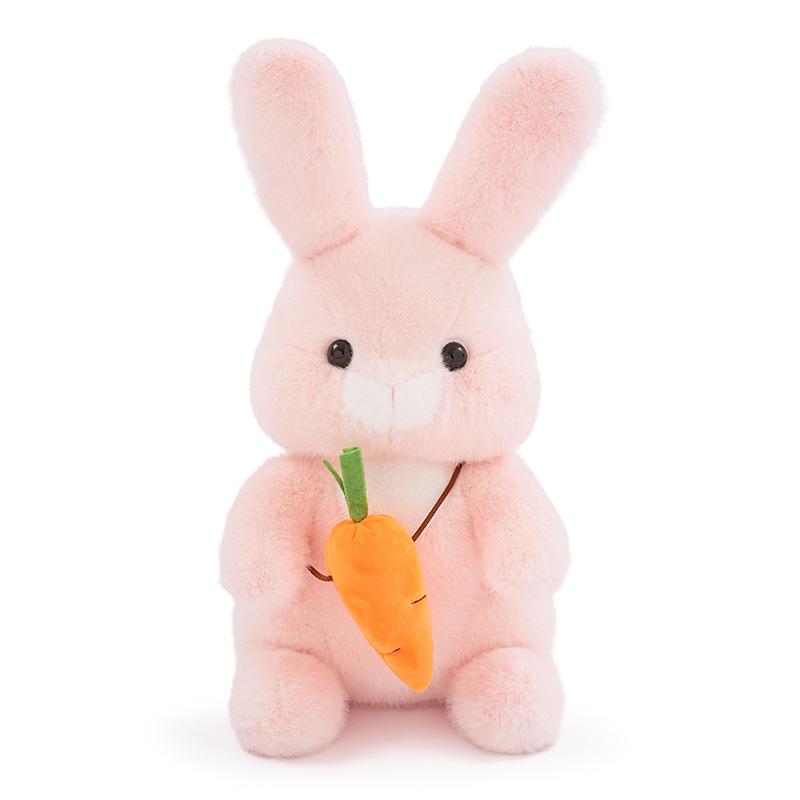 Hugs Baby Genuine Plush White Rabbit Holding Carrot - Creative Gift Toy