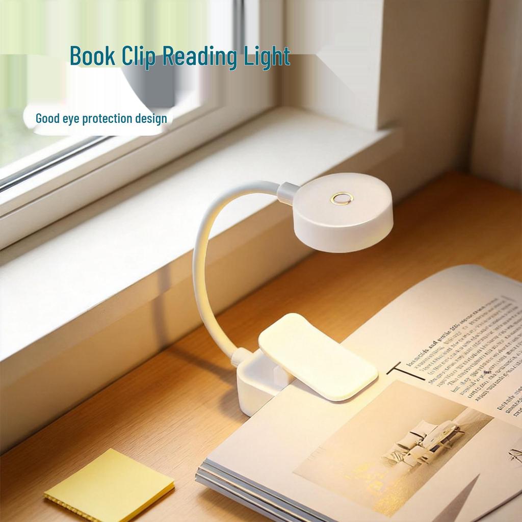 LED Rechargeable Mini Clip Lamp – Portable Eye Protection Book & Desk Light for Student Reading