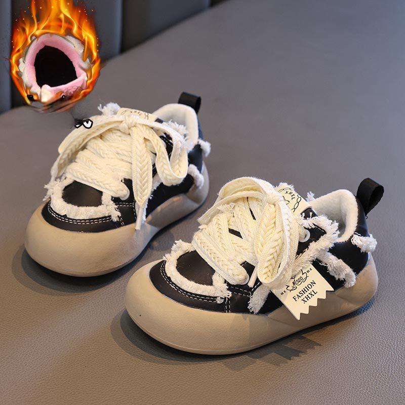 Autumn New Fashion Warm Girl's Sneakers Comfort Stylish Versatile Child Sneaker Thick Soled Child Shoes Trendy Daily Boy Shoe