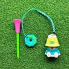 Cartoon Anti Lost Golf Tee Hanger with Tee Plastic Donut Design Golf Tee Ring with Strap Loss Prevention Golf Tee Holder for Men Women Golfers