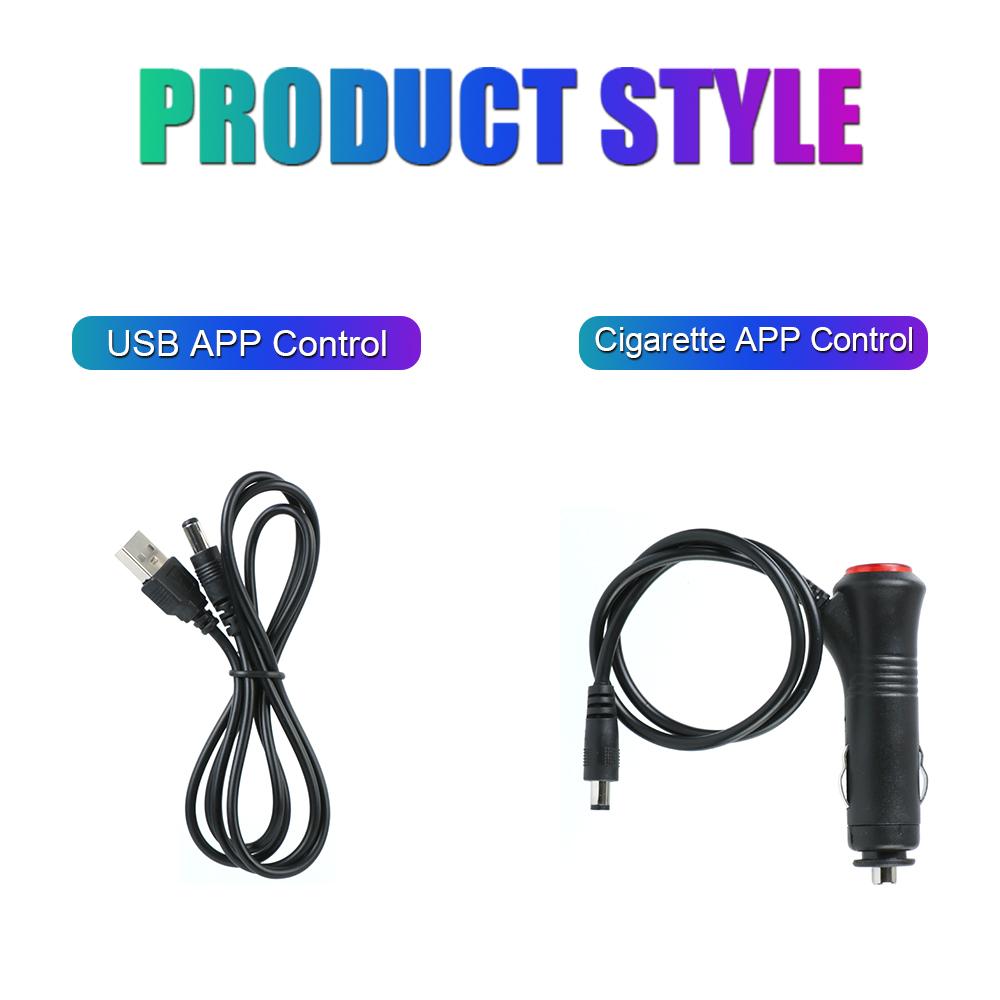 Auto Interior Decorative Atmosphere Lamp Backlight Music Control App RGB with USB Cigarette Lighter LED Car Foot Ambient Light