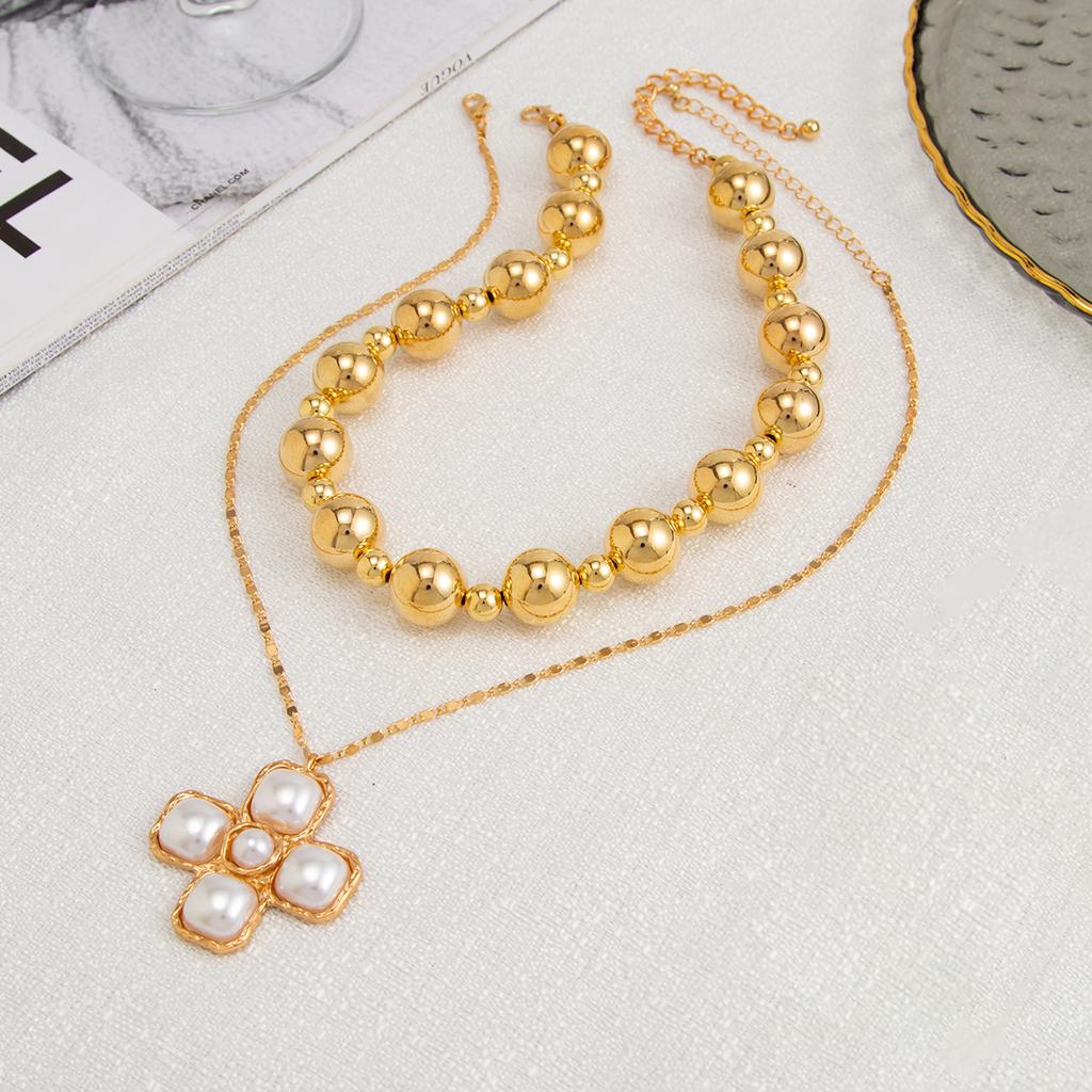 Hip-Hop Persönlichkeit Ccb Große Perlenkette, Punk-Stil Imitation Perle Schlüsselbein-Kette