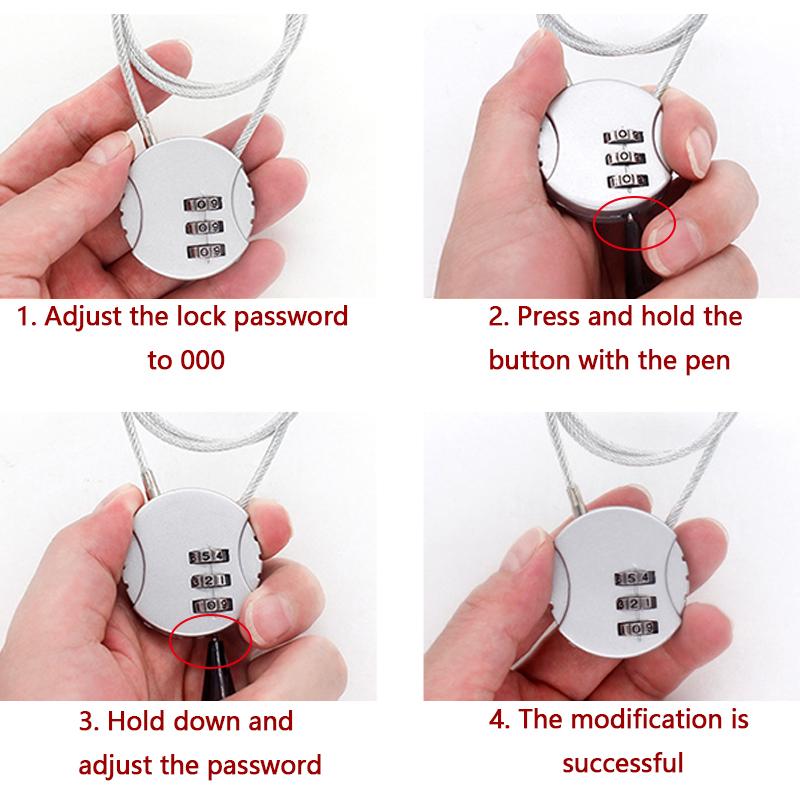 Lintolyard Motorcycle Helmet Lock Anti-theft Extended Wire Rope Electric Vehicle Lock Mountain Bike Password Helmet Lock