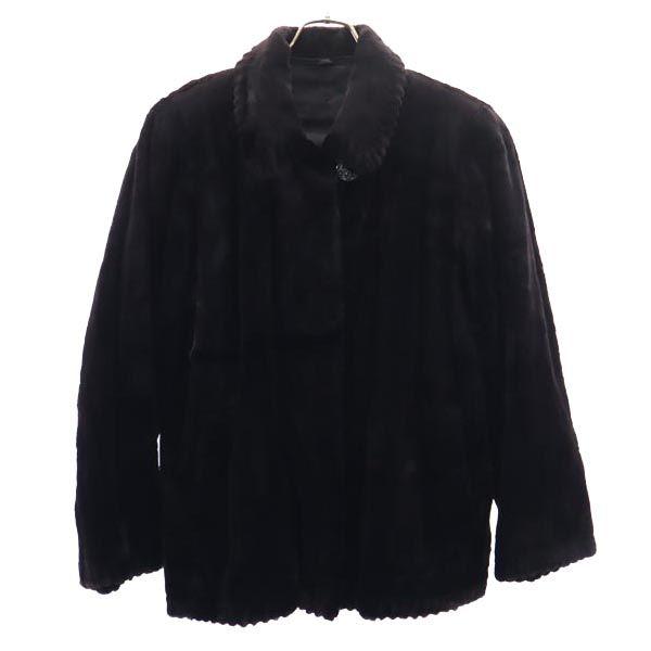 SAGA MINK Real fur Fur coat F Brown Half coat jacket Women Used