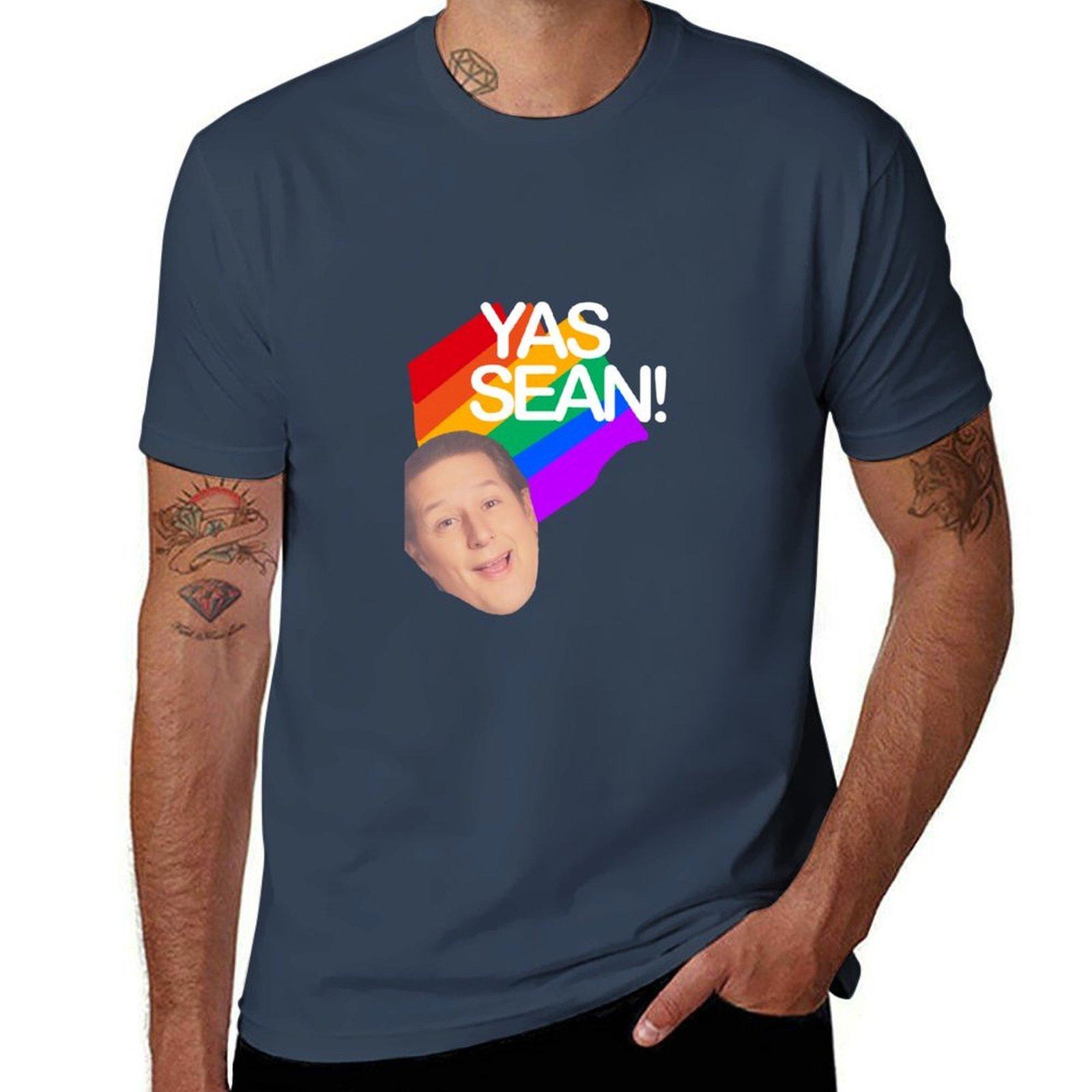 Yas Sean Футболка хлопковые футболки высококачественная футболка мужская 100% хлопок люксовый бренд мужская футболка хлопковая Футболка S