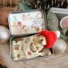Box Christmas Eve Teddy Bear Plush Toy Cute Doll Greeting Card Holiday Gift