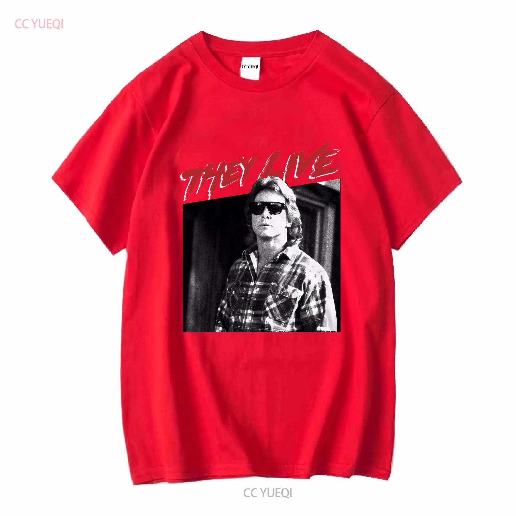 John Carpenters Horror Movie They Live Roddy Piper Flannel Mens T Shirt vintage Washed designer clothes Casual Breathable S
