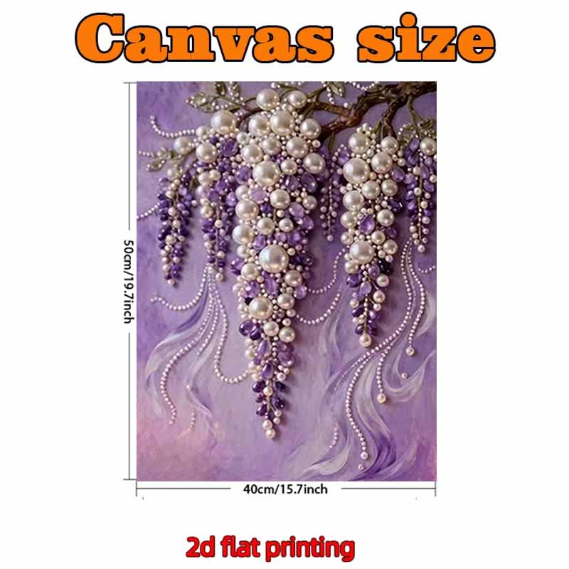 DIY Malování s perličkami levandule pro výzdobu domácí stěny Obrazy s perličkami a drahokamy Umělecká řemesla pro dospělé/začátečníky Nápad na dárek Domácí dekorace Bez rámu