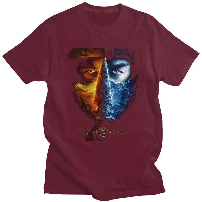 Individuelle Mortal Kombat Sub Zero Scorpion T-Shirts für Herren Reines Baumwoll-T-Shirt Tops Kampfspiel-T-Shirt Kurzarm Freizeit-T-Shirt