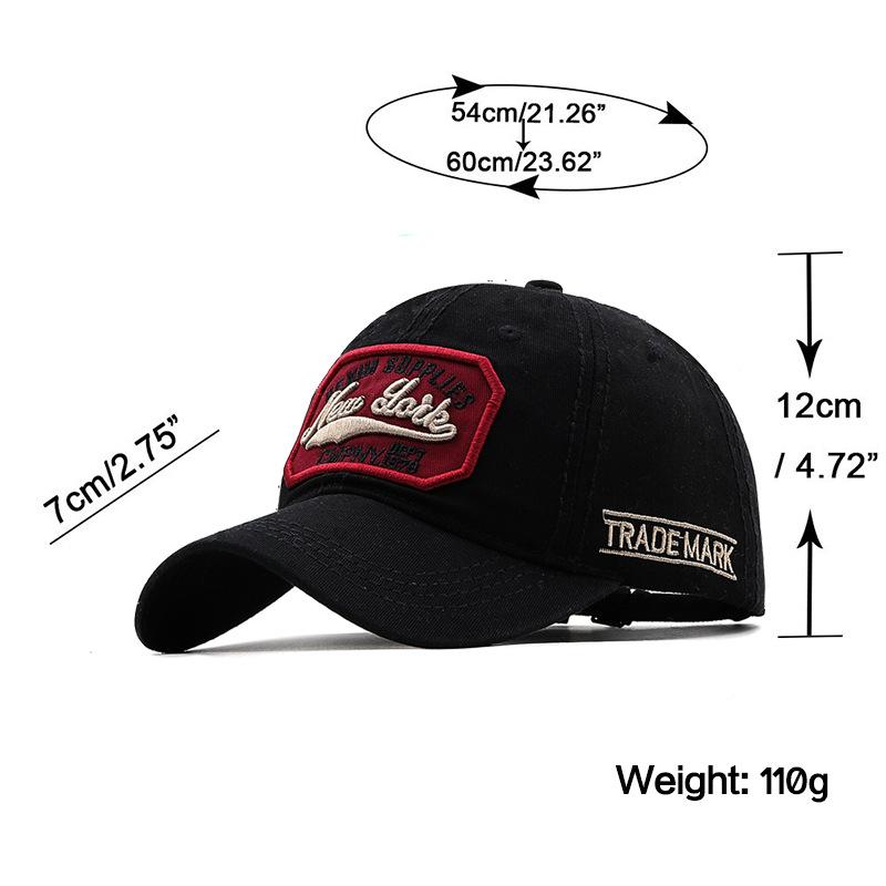 Washed Cotton Dnew York Embroidered Baseball Cap Washed Old Peaked Cap Sun Hat