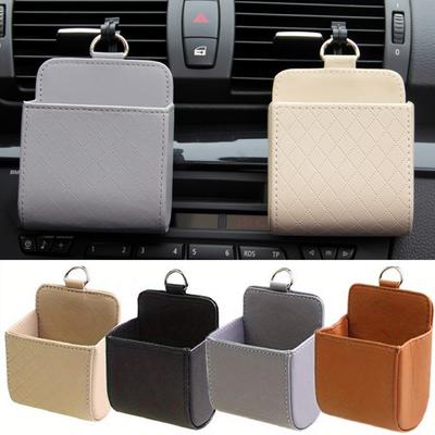 PU Leather Car Air Vent Dashboard Hanging Bags Auto Interior Box Glasses Phone Holder Storage Organizer Car Accessories