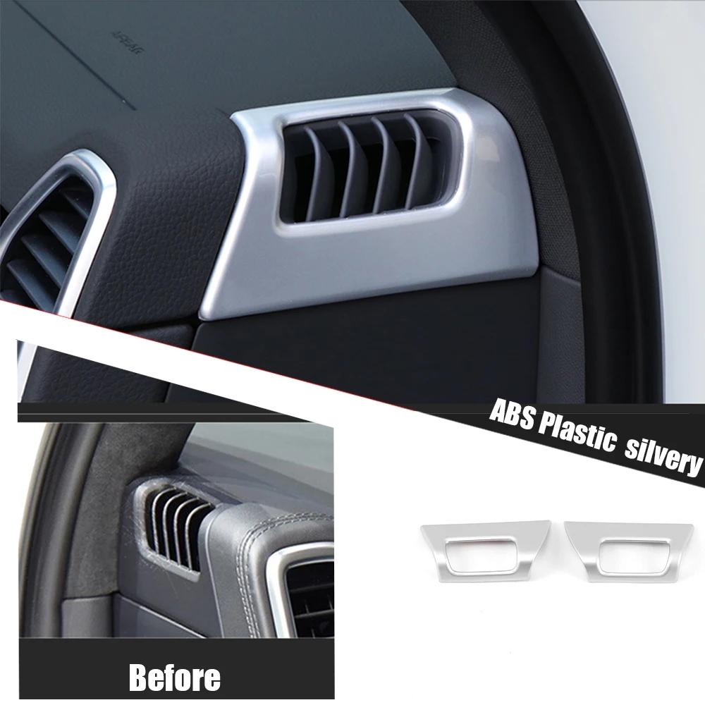 Carbon Fiber Style Front Air Vent Trim Cover for Porsche Cayenne 2018-2022 ABS Interior Moulding