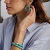 Yongnuo Bamboo Rhyme Enamel Bracelet with Diamonds: Ancient Pine Stone, Aged Gold, Elegant Retro Accessory for Women