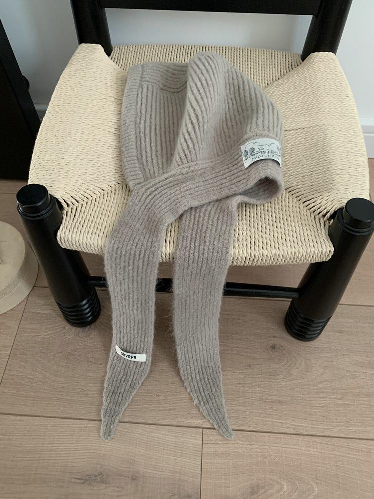 Winter Korea Warm Versatile Knitted Scarf Thickened Hat Scarf Integrated Ear Protector Wool Hat Trend